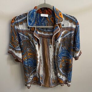 Sandro Women’s Multicolor Paisley Button Down Shirt